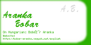 aranka bobar business card